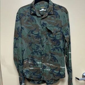 Diesel Camouflage Button Down Shirt L